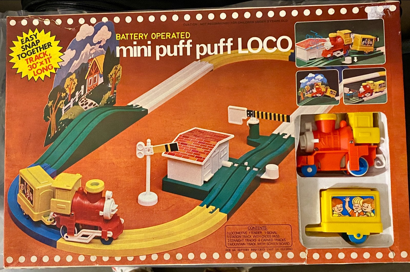 Vintage Hong Kong Mini Puff Puff Loco Treinset C-859, Ophalen of Verzenden, Zo goed als nieuw