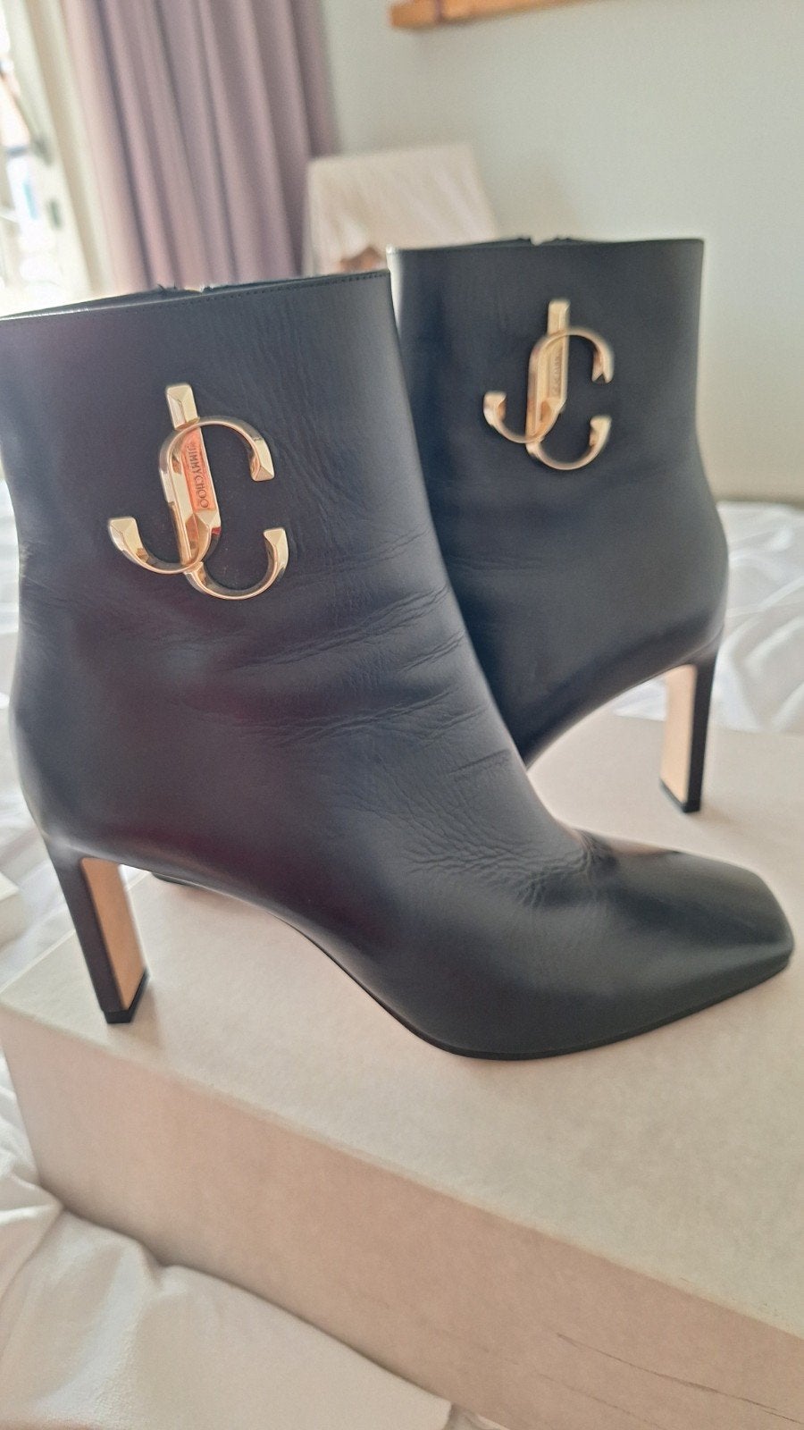 Jimmy Choo London Enkellaarzen Maat 40 Zwart, Zwart, Lage of Enkellaarzen, Ophalen of Verzenden, Zo goed als nieuw