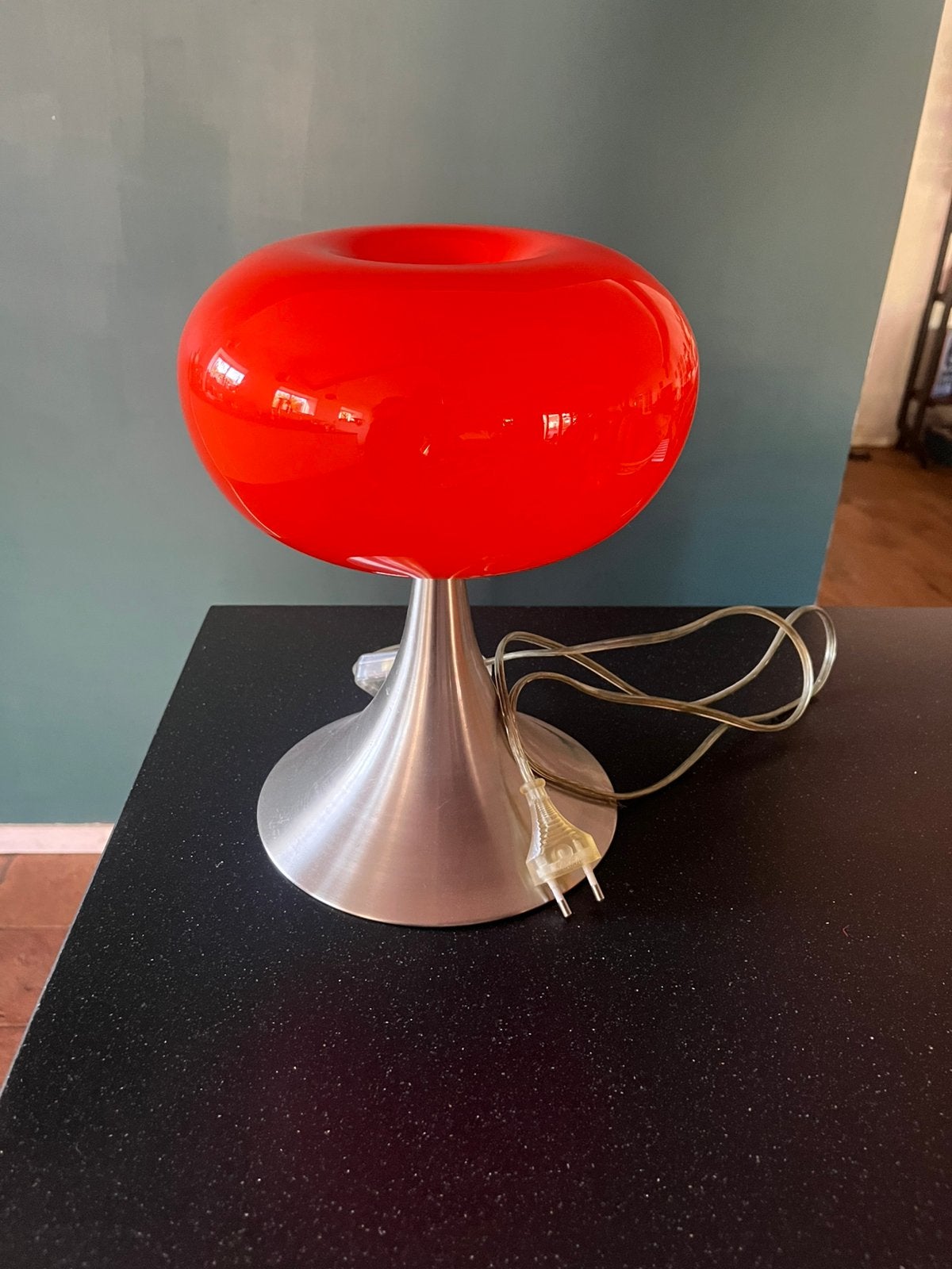 Tafellamp oranje Prisma Leuchten mushroom space age, Gebruikt, Ophalen of Verzenden, Geramny duitsland prisma leuchten design lamp jaren 70-80