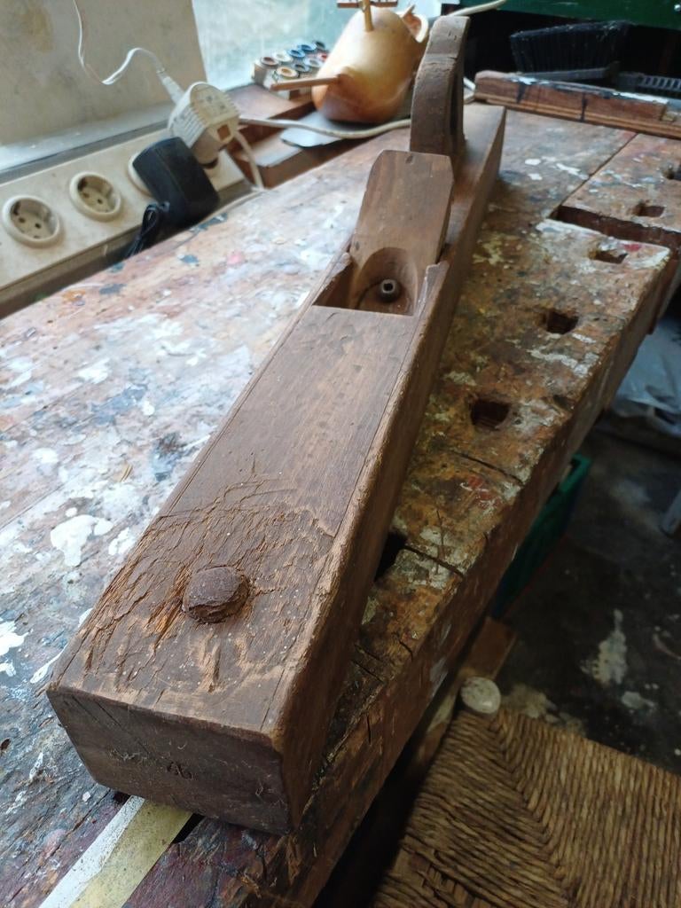Oude houten rijschaaf, sponning schaaf - Antiek gereedschap, Antiek en Kunst, Ophalen of Verzenden