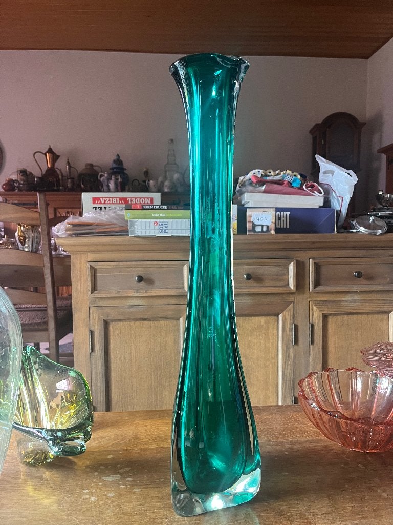 Murano stijl (vaas en/of schaal), Huis en Inrichting, Ophalen, 66 cm, Groen, Glas