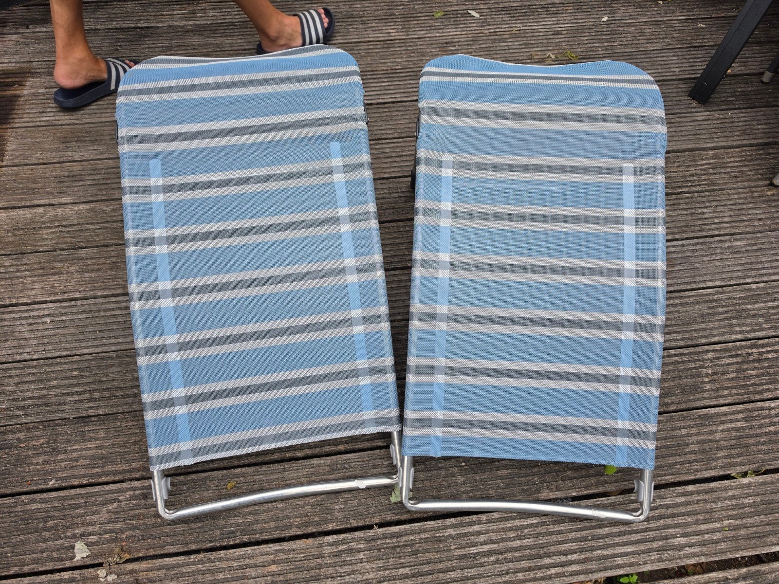 2x crespo voetenbankje, Ophalen, Gebruikt, Campingmeubel-accessoire