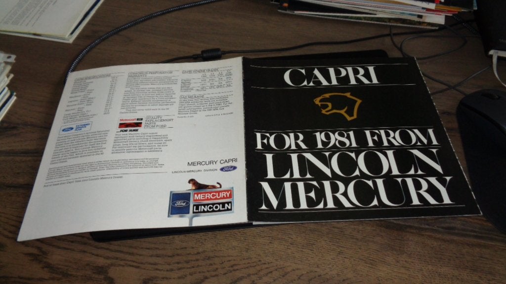 USA Folder  MERCURY  CAPRI    1981, Verzenden, Zo goed als nieuw, Overige merken
