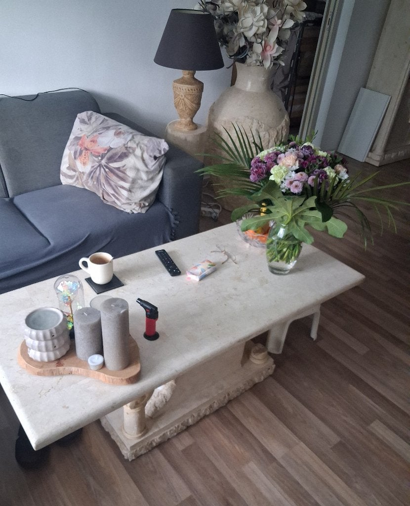 Complete set Manhattan Style natuursteen, Ophalen, Overige materialen, Gebruikt, Manhattan Style dressoir + spiegel natuursteen  + Tv kast