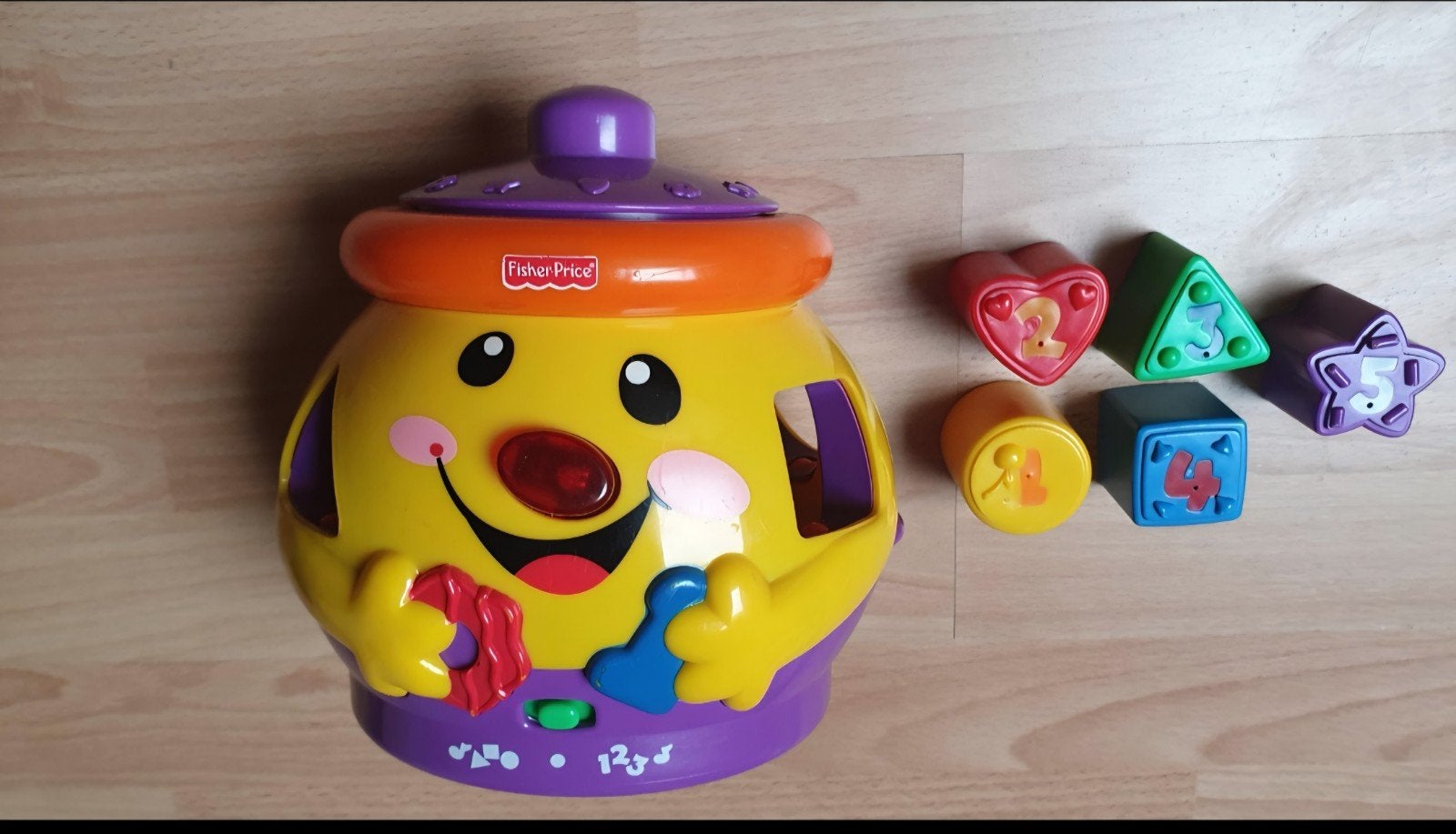 Fisher-Price koekjestrommel Vormenstoof met Licht en Geluid, Kinderen en Baby's, Speelgoed | Fisher-Price, Ophalen, Gebruikt, Overige typen