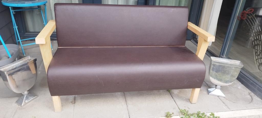 Kleur bruin Met blanke lak massief hout, Gebruikt, 70 cm of minder, Bruin, Tweepersoons