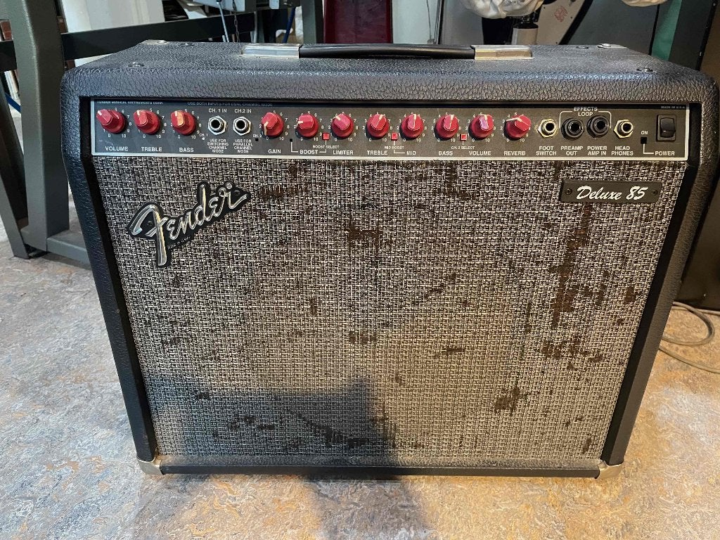 Fender Deluxe 85 Red Knob Solid State Amp Nineties, Ophalen, Gebruikt, Gitaar, 50 tot 100 watt