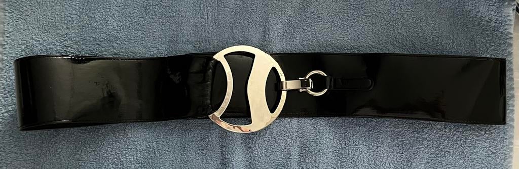 Robaco lak leren riem / centuur, Ophalen of Verzenden, Zo goed als nieuw, Zwart, Tailleriem
