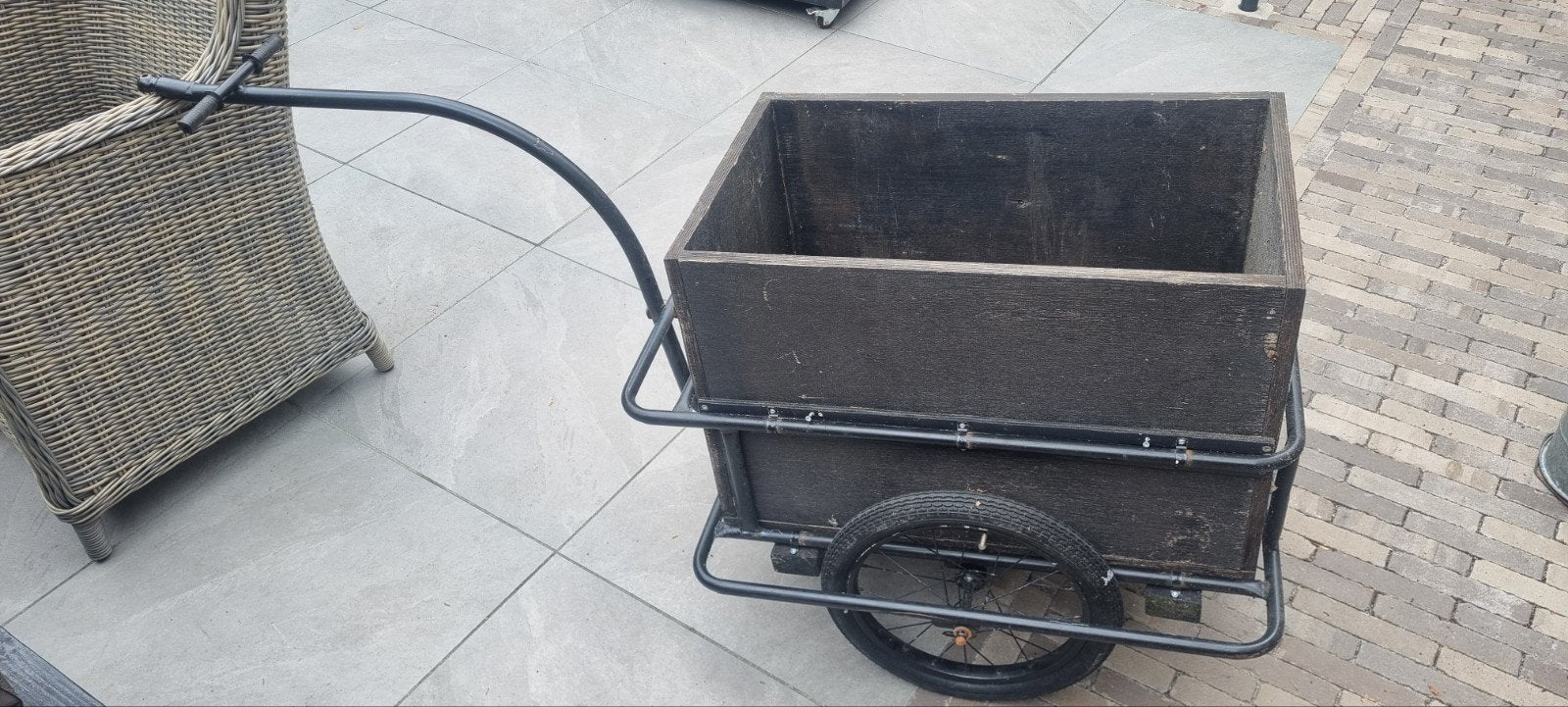 Stevige fietsaanhanger met houten bak, Ophalen, Gebruikt, Onbekend, 20 tot 40 kg
