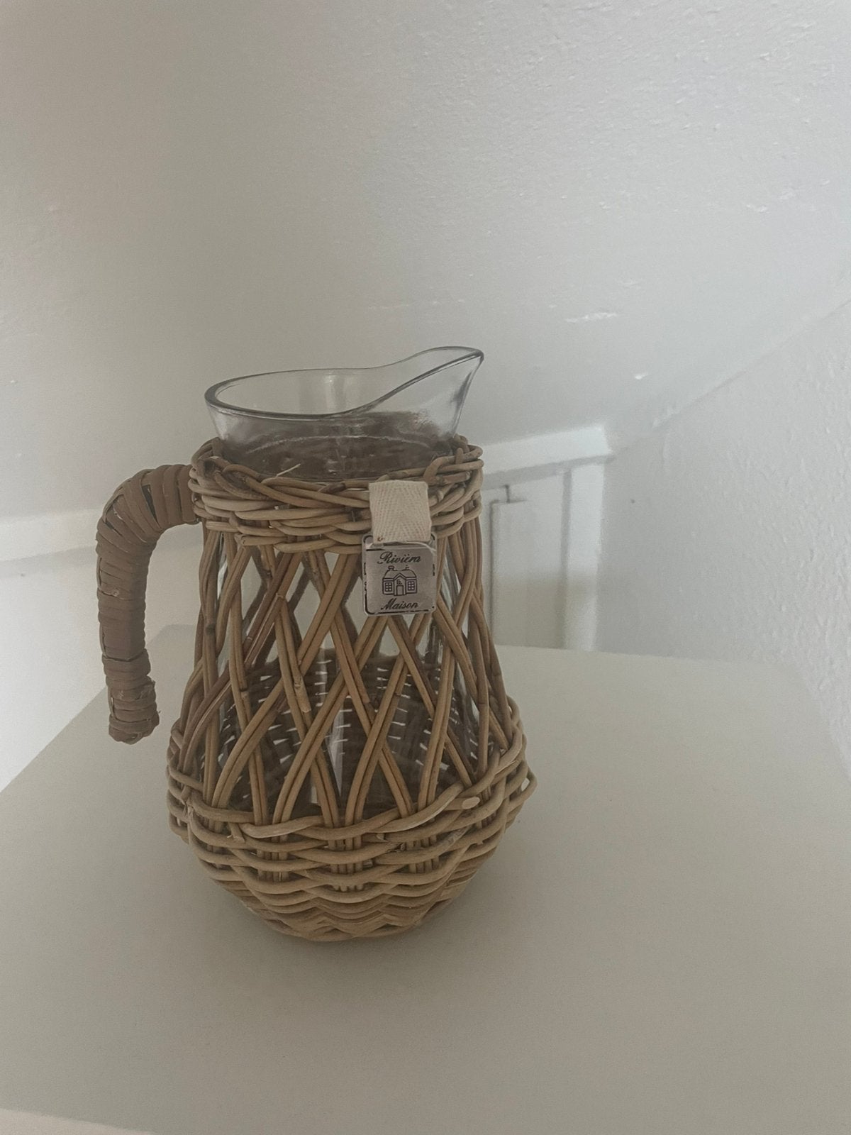 Riviera Maison rattan waterkan/ sapkan, Ophalen of Verzenden, Zo goed als nieuw