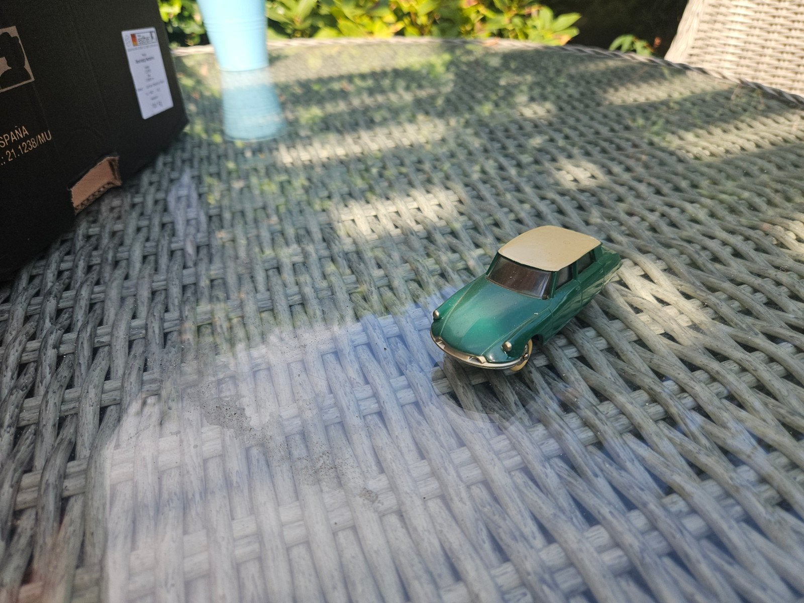 Vintage Dinky Toys Citroën DS 19 - Groen met beige dak, Ophalen of Verzenden, Gebruikt, Auto, Dinky Toys