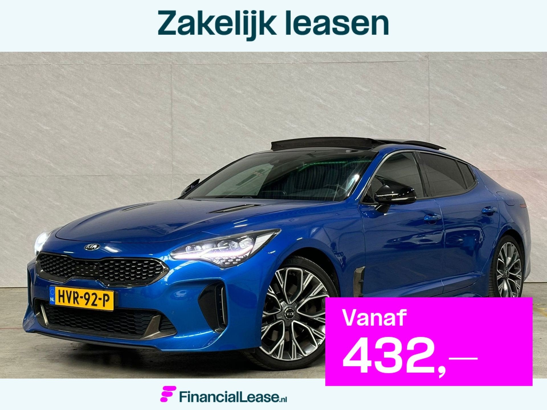 Kia Stinger GT-Line 2WD - Pano - Leder - Adaptive - Trekhaak, Automaat, Achterwielaandrijving, Gebruikt, Zwart