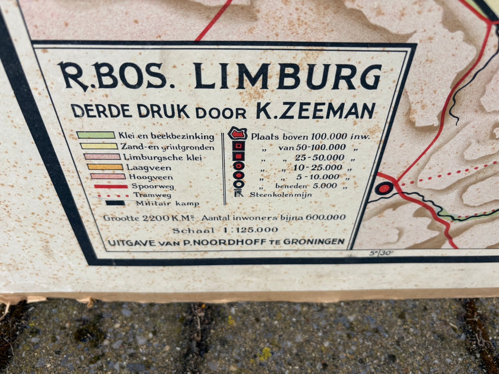 Landkaart Limburg, Diversen, Schoolborden, Ophalen of Verzenden, Gebruikt
