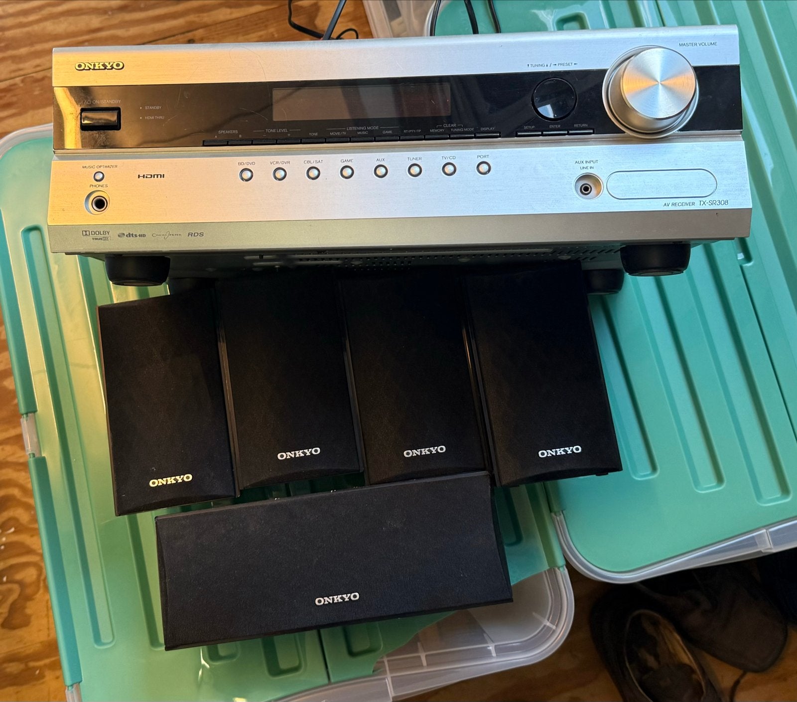 Onkyo TX-SR308 AV Receiver met 5.1 luidsprekersysteem, Ophalen of Verzenden, Gebruikt, 5.1-systeem, Overige merken
