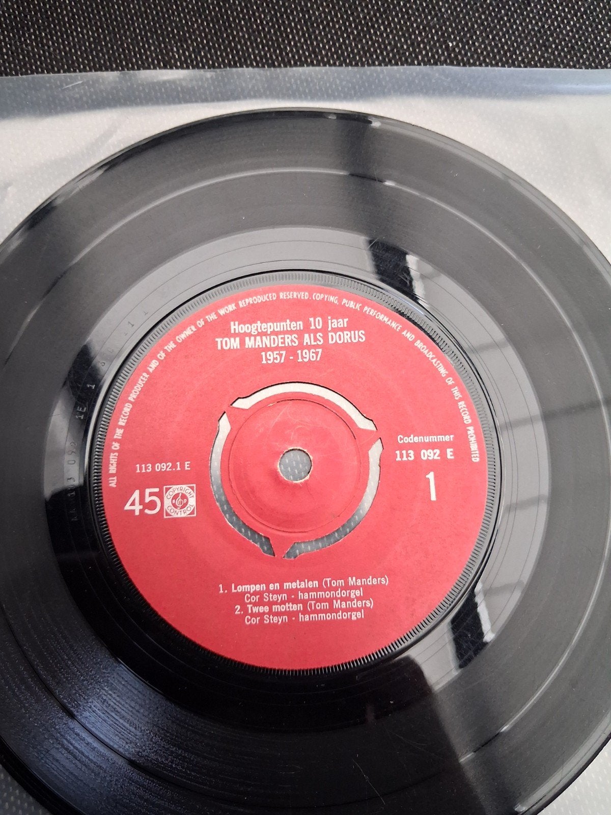 Tom Manders als Dorus - Hoogtepunten 10 jaar (Single), Cd's en Dvd's, Vinyl Singles, Gebruikt, 7 inch, Single, Ophalen of Verzenden