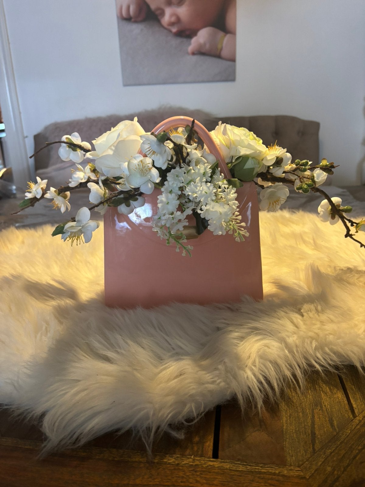 Keramiek tas met sijde bloemen, Ophalen of Verzenden, Nieuw