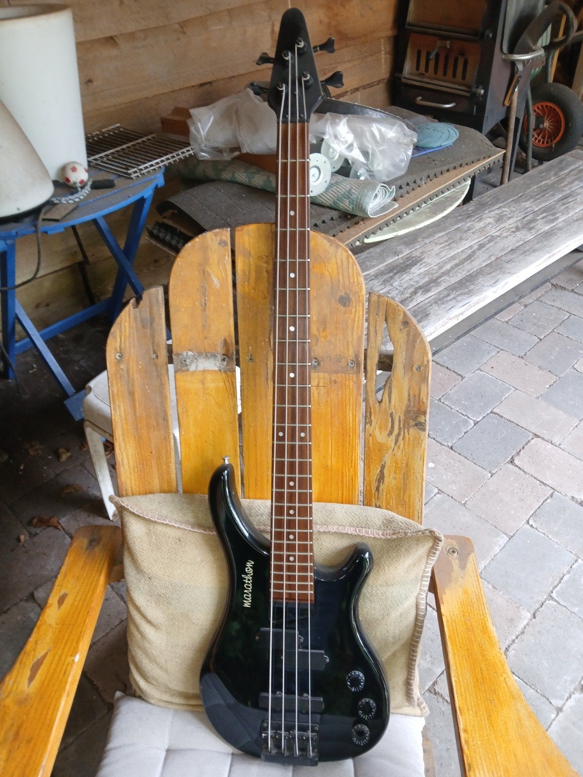 Marathon Vintage Bass Gitaar (80s/90s) – P/J Elementen, Muziek en Instrumenten, Snaarinstrumenten | Gitaren | Bas, Ophalen, Gebruikt