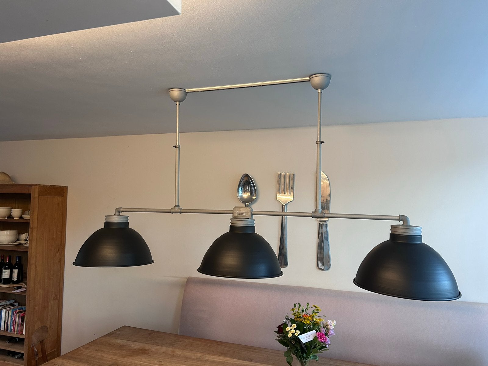 Frezoli Vechia 3 Hanglamp - Zwart - Verstelbaar, Ophalen of Verzenden, Gebruikt, Metaal, Industrieel
