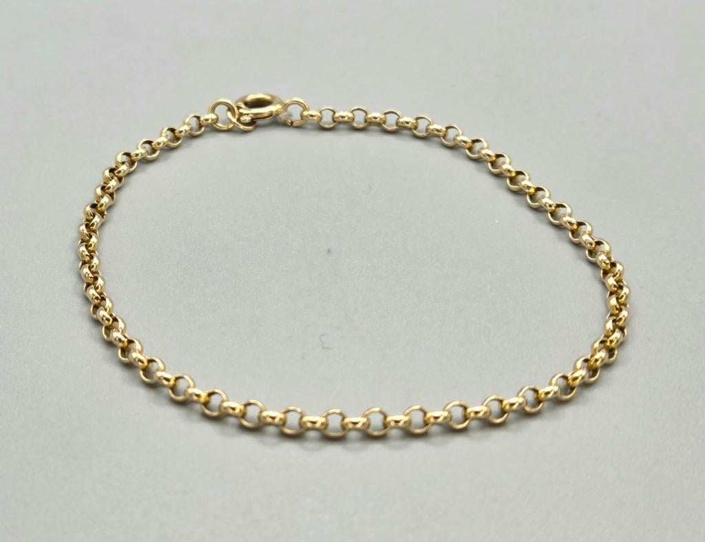 Gouden vintage jasseron schakel armband. 2026/134., ., Ophalen of Verzenden, Zo goed als nieuw, .