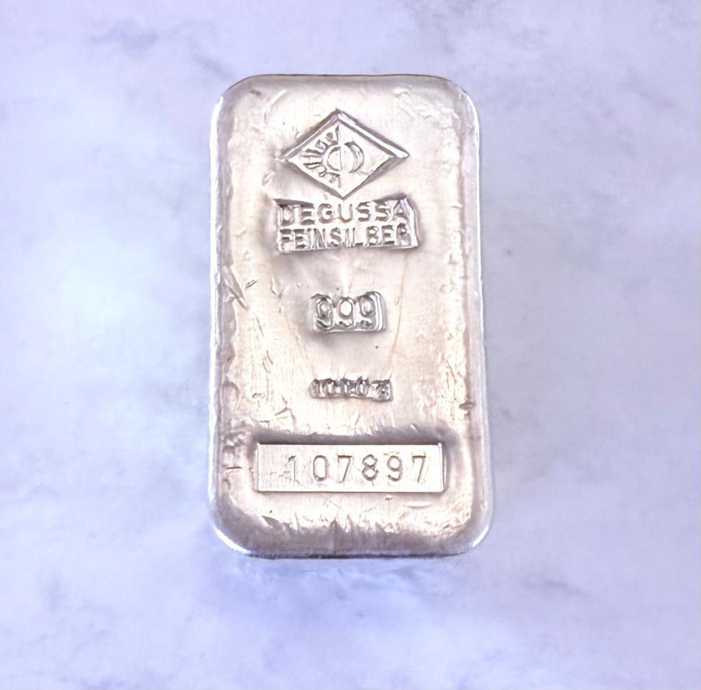 1 kilo zilver Degussa / Deutsche Gold Und Silber / LBMA, Postzegels en Munten, Edelmetalen en Baren, Ophalen of Verzenden, Zilver