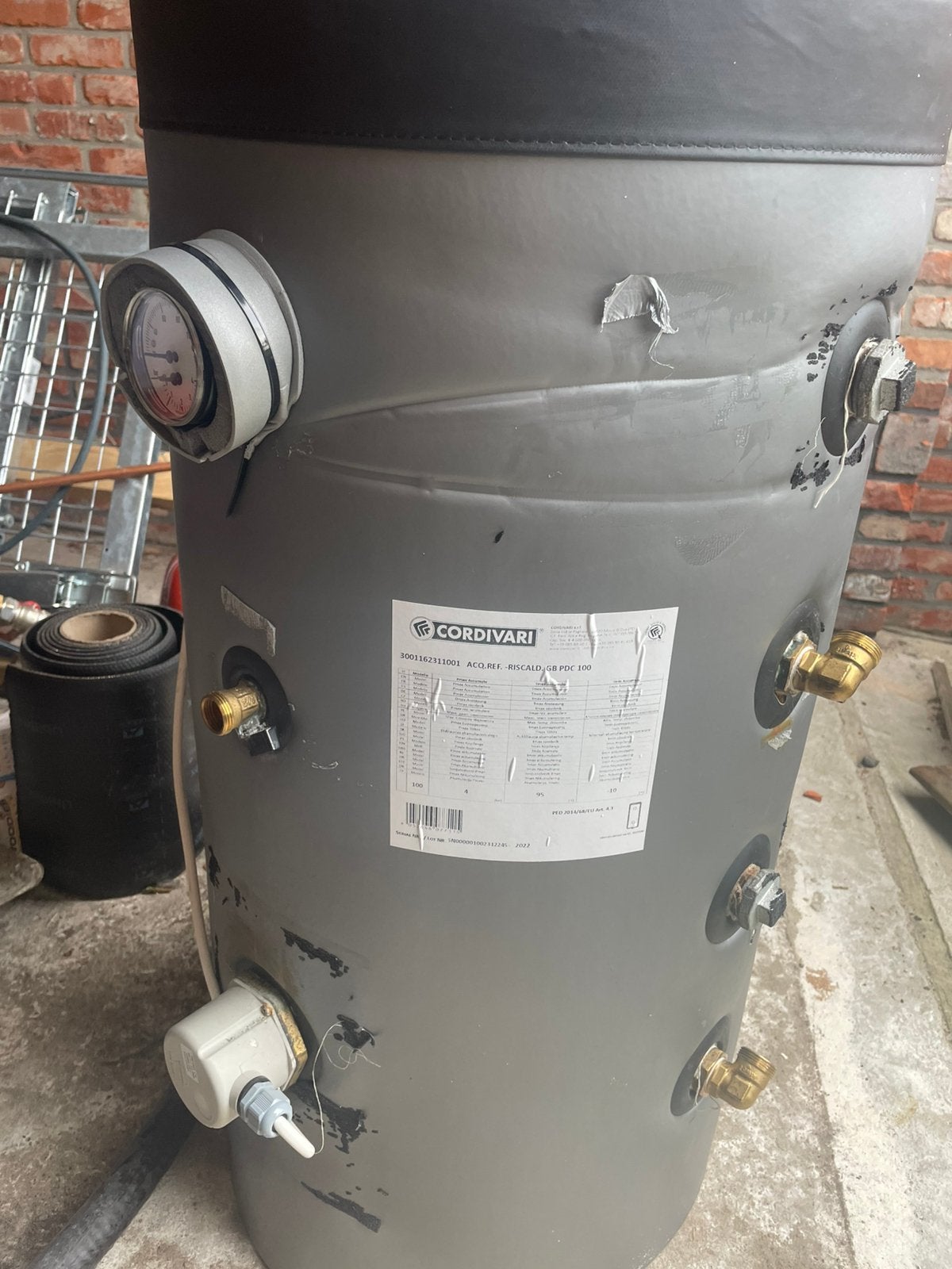 Buffervat 100 liter met extra 3 kw element, Ophalen, Gebruikt, Hoog rendement (Hr), Overige typen