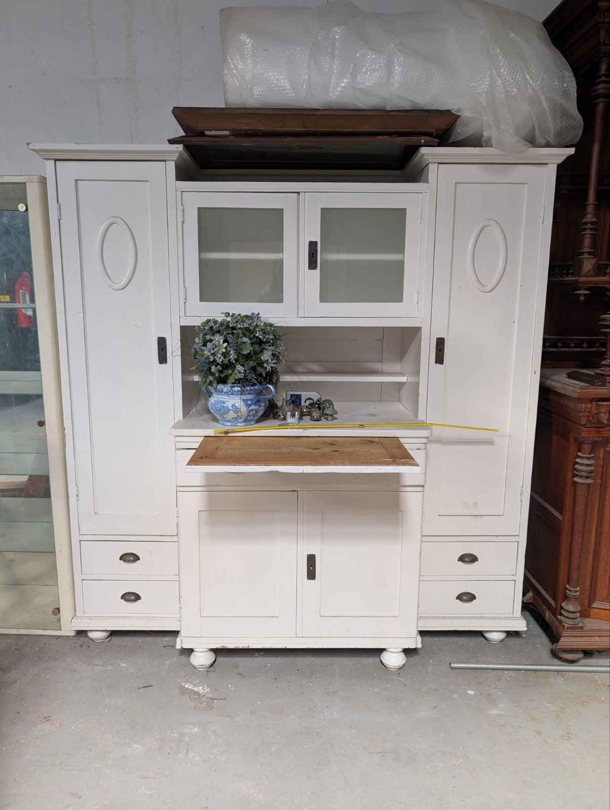 Antieke buffetkast wit - 180x170x58/40 cm, Ophalen