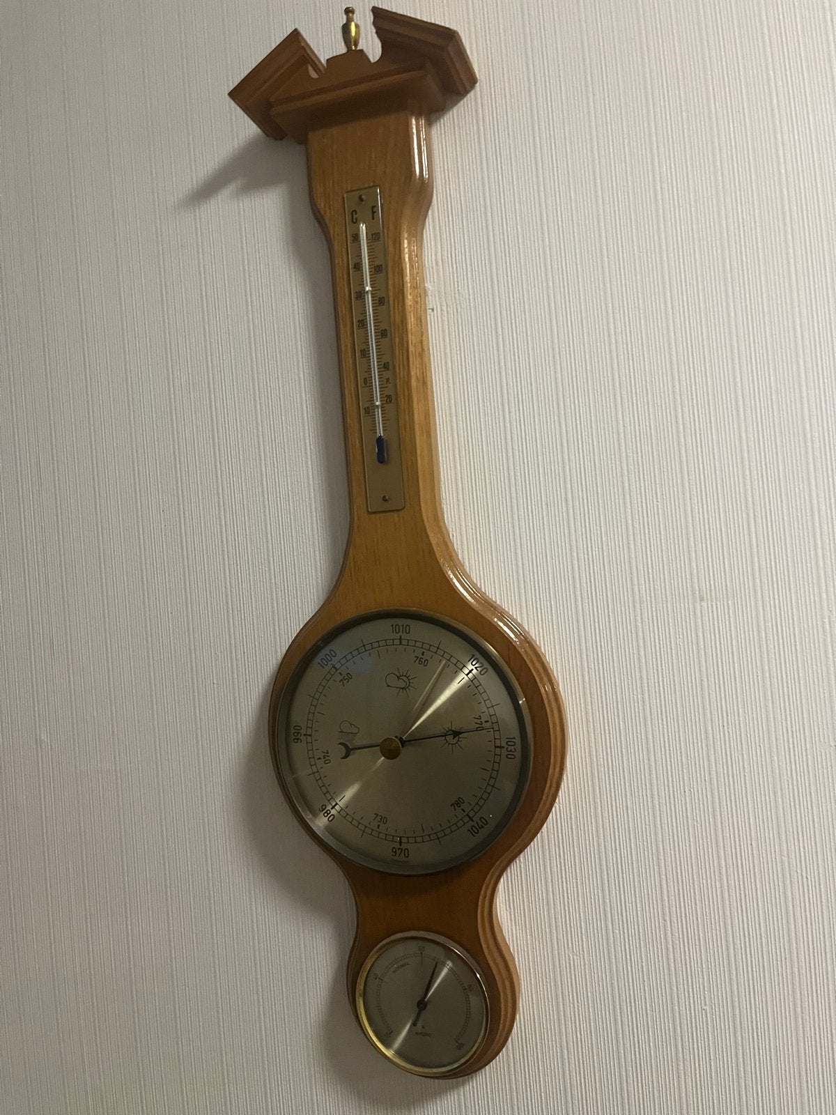 Vintage Weerstation met Barometer, Thermometer en Hygrometer, Audio, Tv en Foto, Weerstations en Barometers, Ophalen of Verzenden