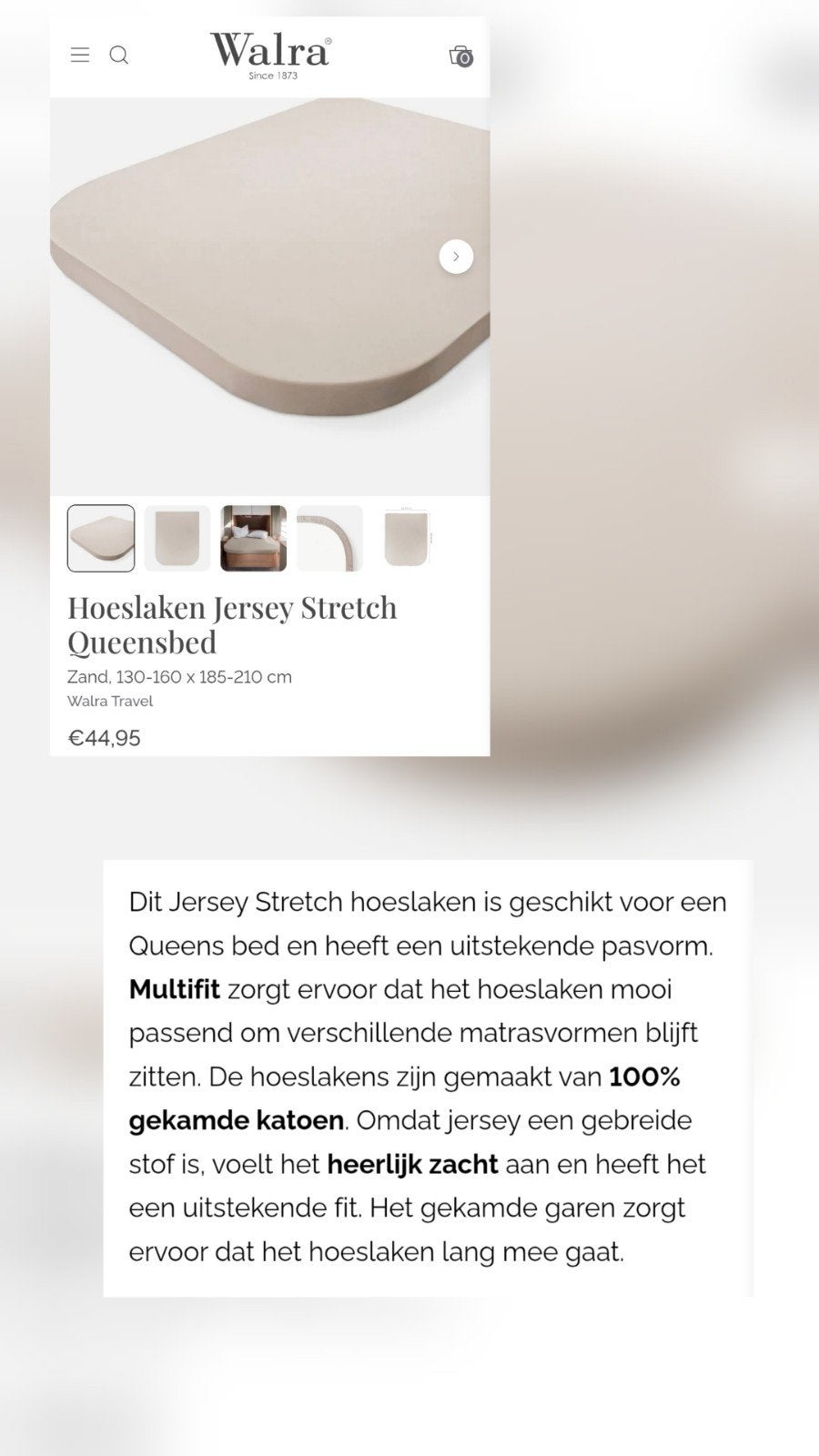 Walra voor queens ibed Jersey Stretch hoeslaken en molton ma, Ophalen of Verzenden, Nieuw
