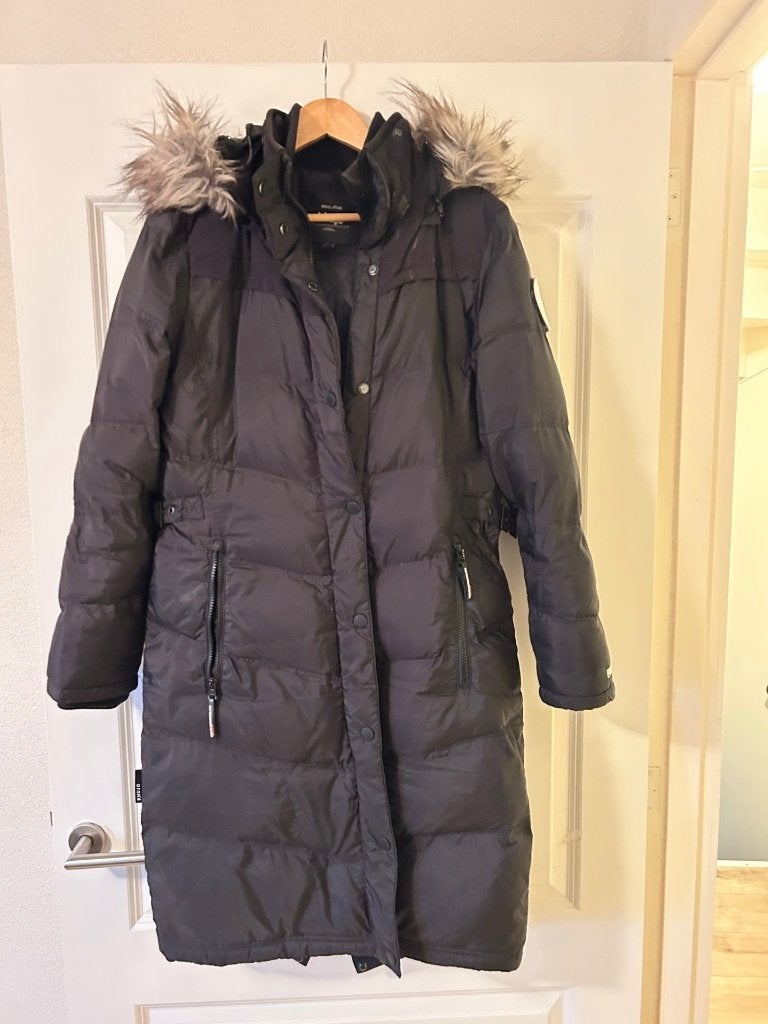 Khujo Lubek Long 3 winterjas dames zwart – maat L, Zwart, Maat 42/44 (L), Ophalen of Verzenden, Gedragen