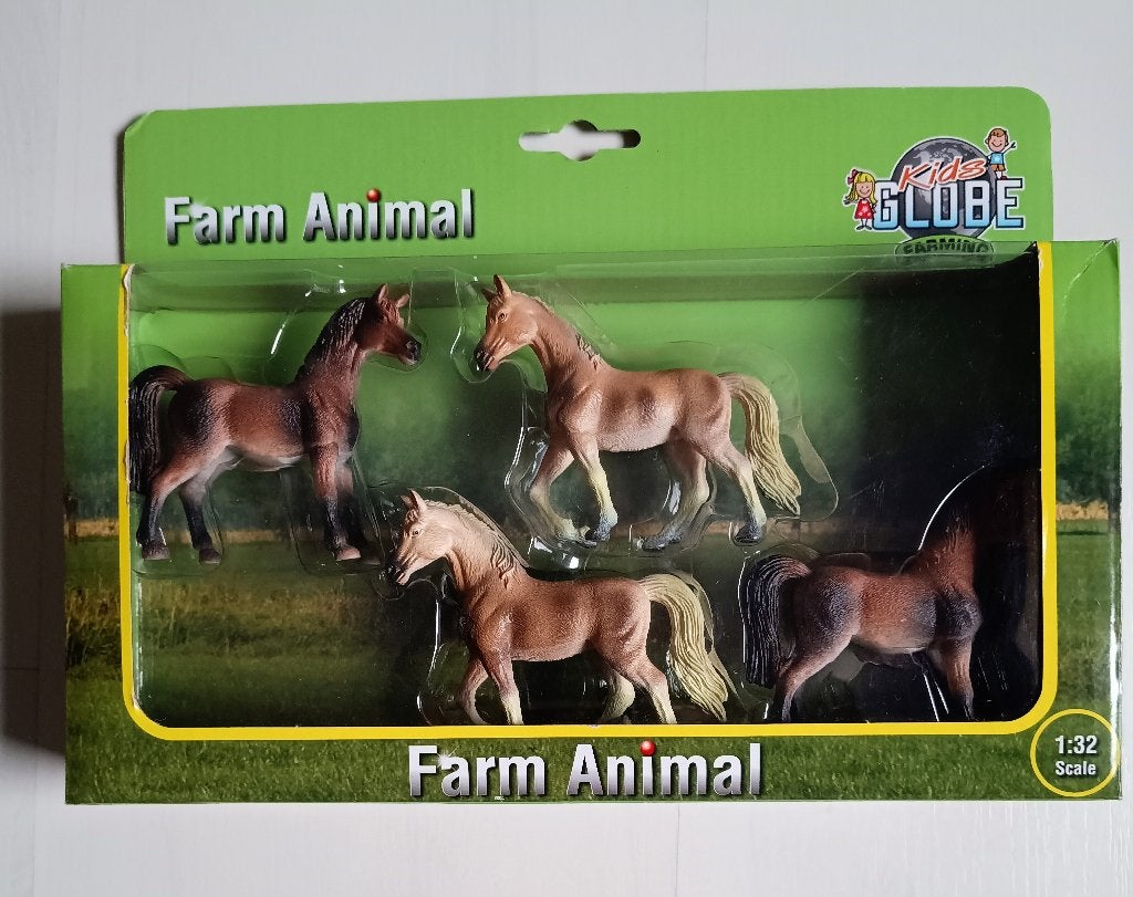 Kids Globe Farm Animal Paarden Set - Nieuw in verpakking, Ophalen of Verzenden, Nieuw, Jongen of Meisje