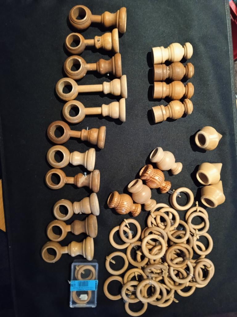 Houten gordijn accessoires, Huis en Inrichting, Stoffering | Gordijnen en Lamellen, Ophalen of Verzenden, 200 cm of meer