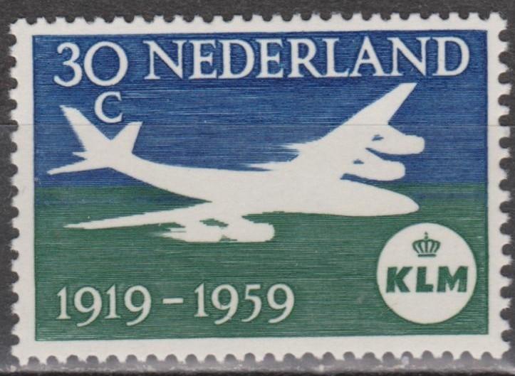 Nederland 1959 - nvph730 - 40 jaar KLM - plakkerafdrukje ab1, Postzegels en Munten, Verzenden, Na 1940