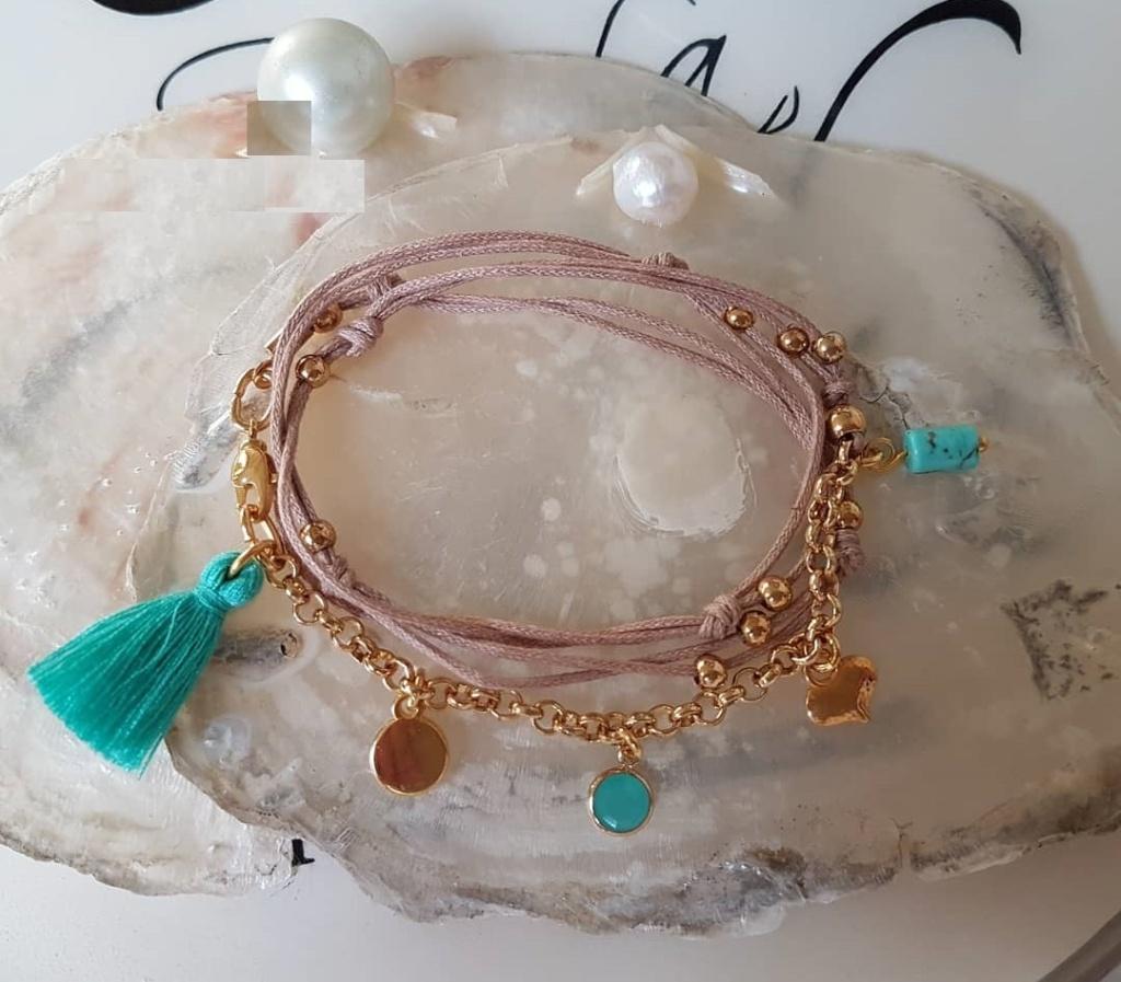 Ibiza Wikkel-Armband / Ketting Capri Goldplated, Overige materialen, Verzenden, Nieuw, Met bedels of kralen
