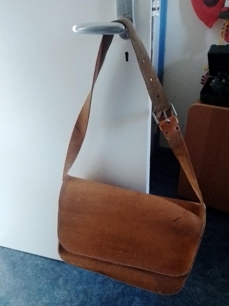 Vintage Leren Schoudertas - Ruiter Tassen, Ophalen of Verzenden, Gebruikt, Bruin, Schoudertasje