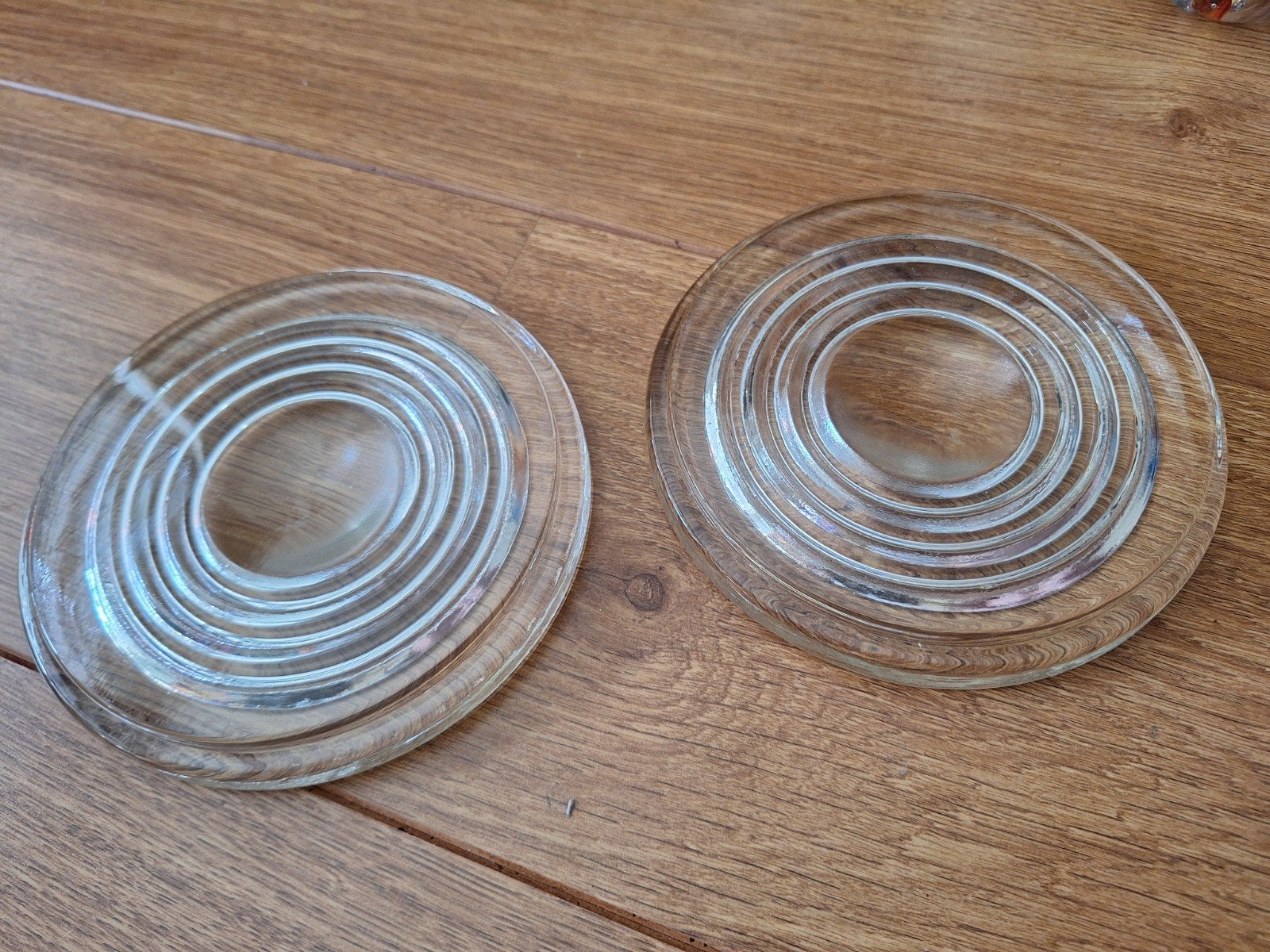 Zware glazen vintage onderzetters, Ophalen of Verzenden, Zo goed als nieuw, Glas