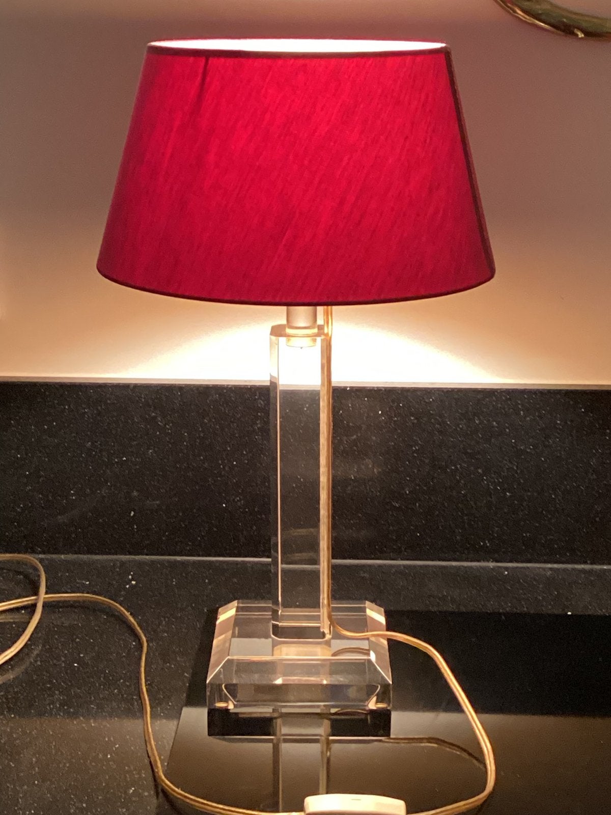 Perspex Regency vintage jaren 70’ lamp modern strak design, Huis en Inrichting, Kunststof, Gebruikt, Vintage, 42 cm