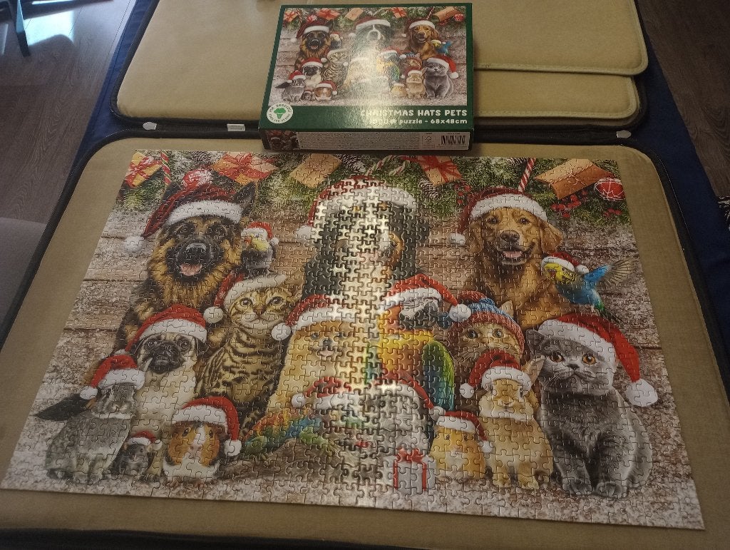 puzzel 1000 stukjes kerst dieren, Hobby en Vrije tijd, Denksport en Puzzels, Ophalen of Verzenden, 500 t/m 1500 stukjes, Zo goed als nieuw