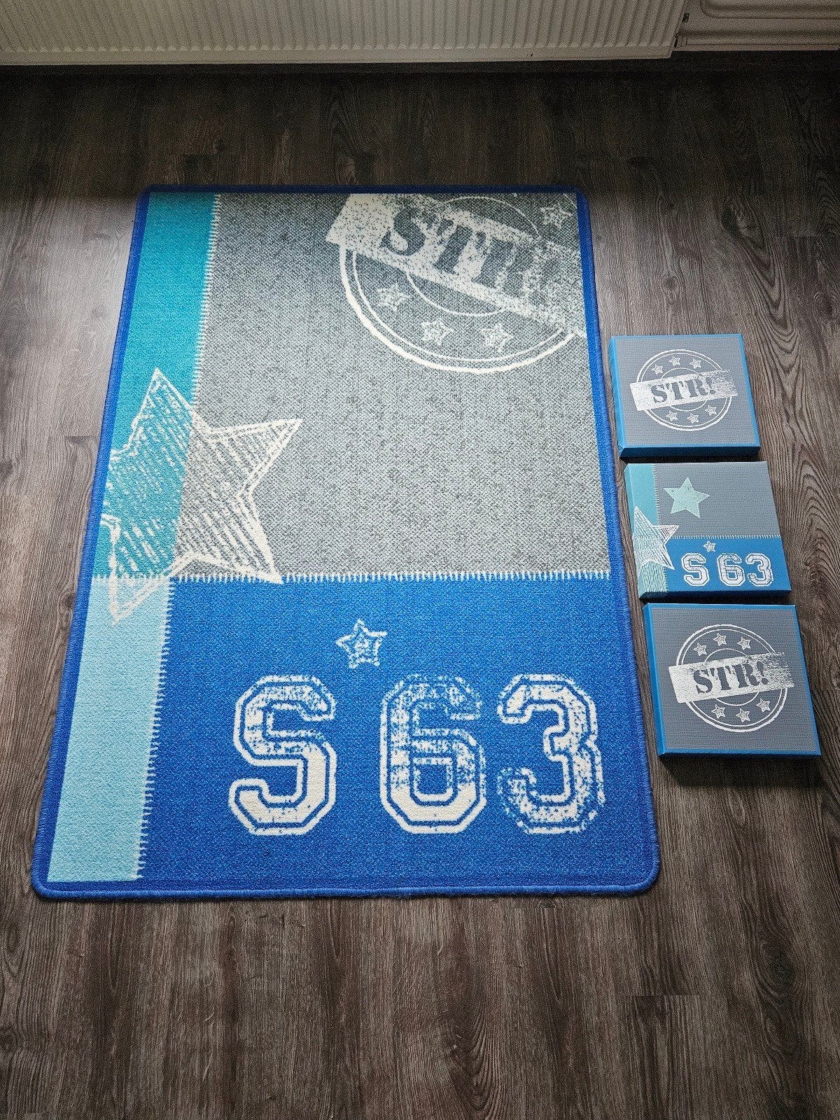 Vloerkleed 115x170 + 3xCanvas STOER!, Ophalen, Zo goed als nieuw, Kleed of Kussen