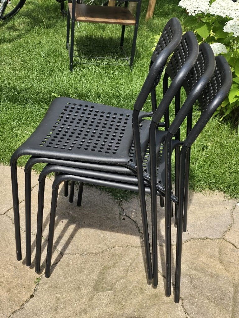 Stoelen (4 stuks), Ophalen, Overige materialen, Gebruikt, Zwart