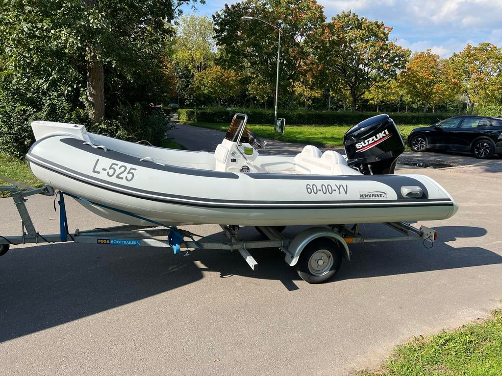 Nimarine 410 RIB met 50 pk Suzuki - Compleet set, Watersport en Boten, Rubberboten, Zo goed als nieuw, Benzine, Minder dan 70 pk