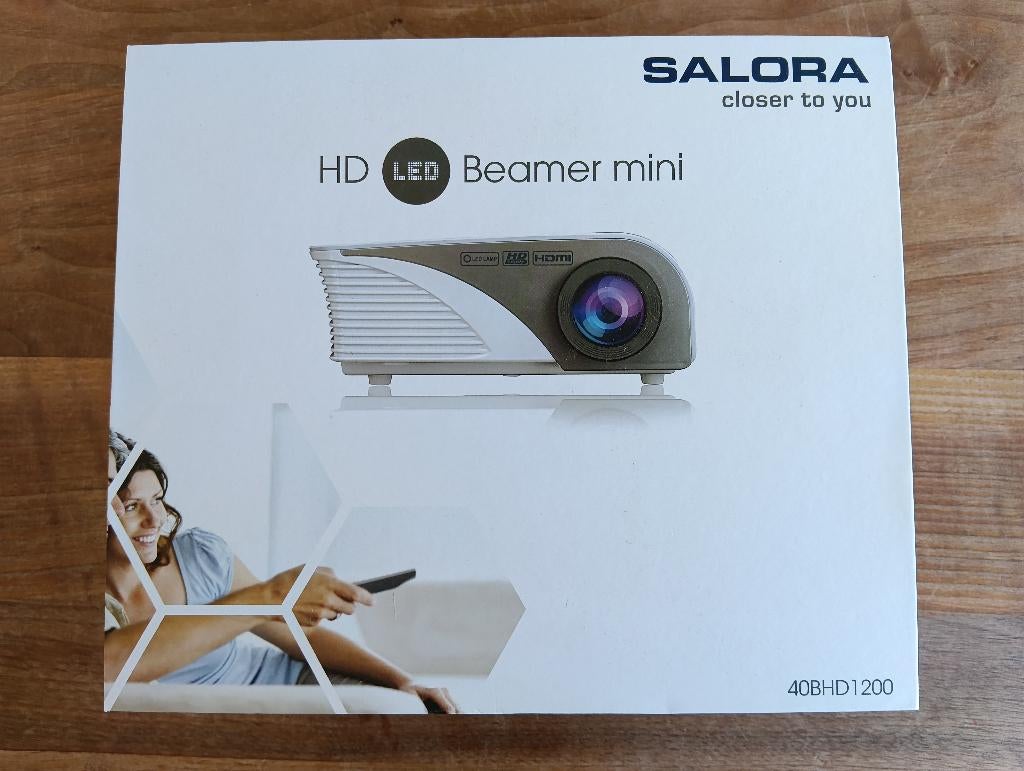 Salora HD LED Mini Beamer 40BHD1200, Audio, Tv en Foto, Beamers, HD (720), LED, Salora, Ophalen of Verzenden