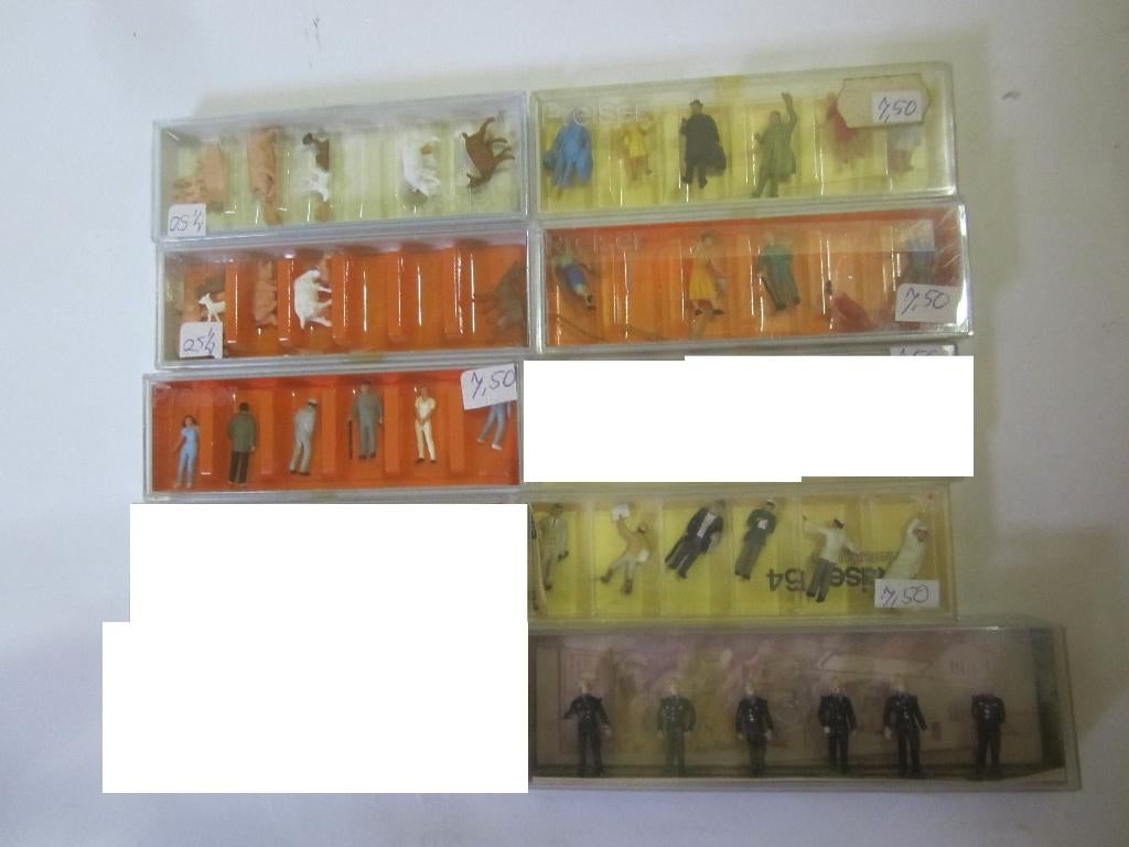 preiser figuren 7 sets, Overige merken, Gelijkstroom of Wisselstroom, Brug, Tunnel of Gebouw, Nieuw