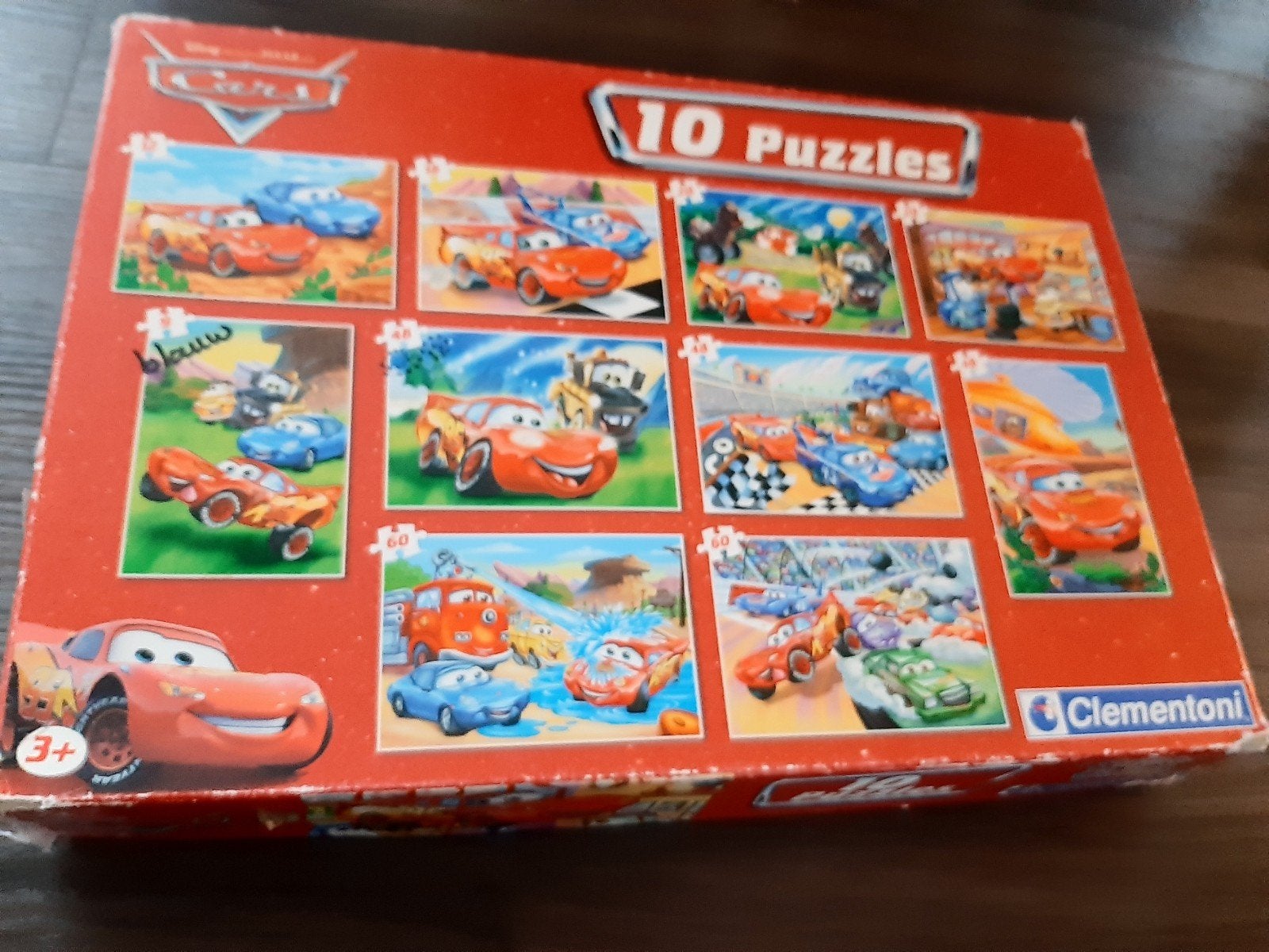 Disney Cars 10 Puzzels Clementoni Super Color, Ophalen of Verzenden, Meer dan 50 stukjes, Gebruikt, 2 tot 4 jaar