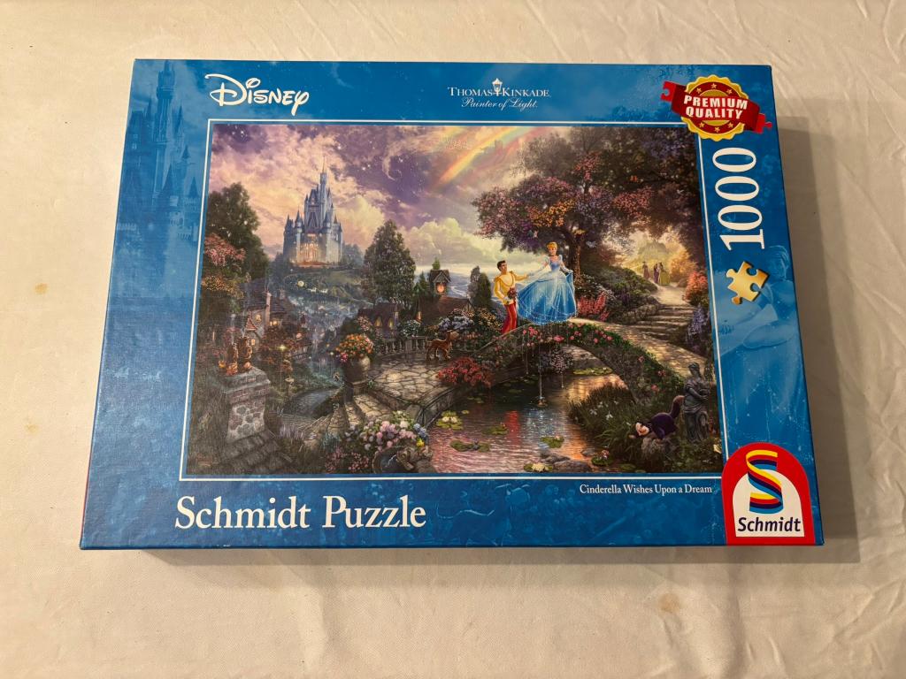 Schmidt disney cinderella puzzel - 1000 st thomas kinkade!, Hobby en Vrije tijd, Denksport en Puzzels, Zo goed als nieuw, Legpuzzel