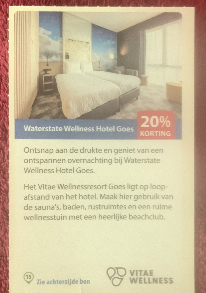 Stay & Wellness Arrangement bij Hotel Waterstate in Goes, Drie personen of meer, Kortingsbon, Arrangement, Spa of Sauna