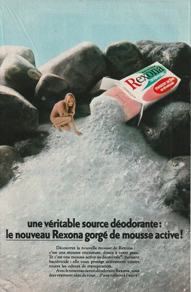 Retro reclame 1970 Rexona zeep met naakte vrouw, Verzamelen, Verzenden, Overige typen