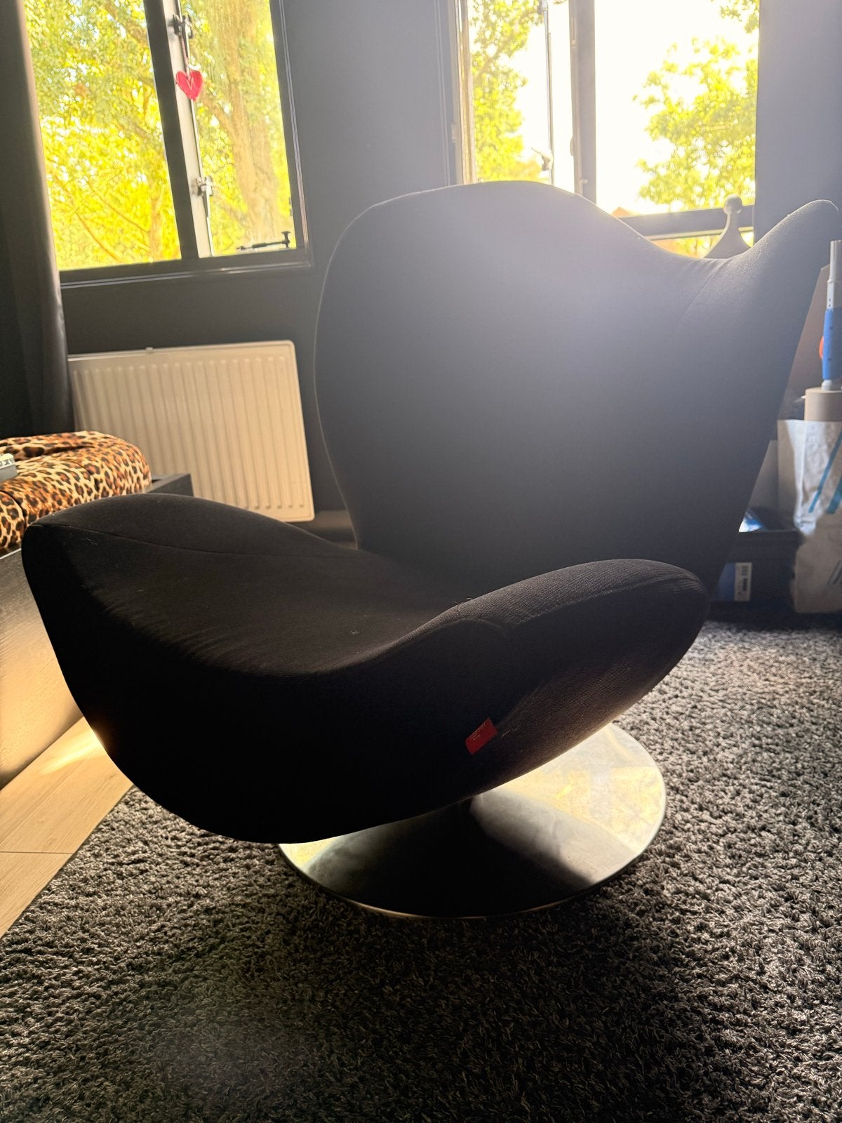 Esprit Wave draaistoel - Zwart stoffen design fauteuil, Ophalen, Gebruikt, Zwart, Eén