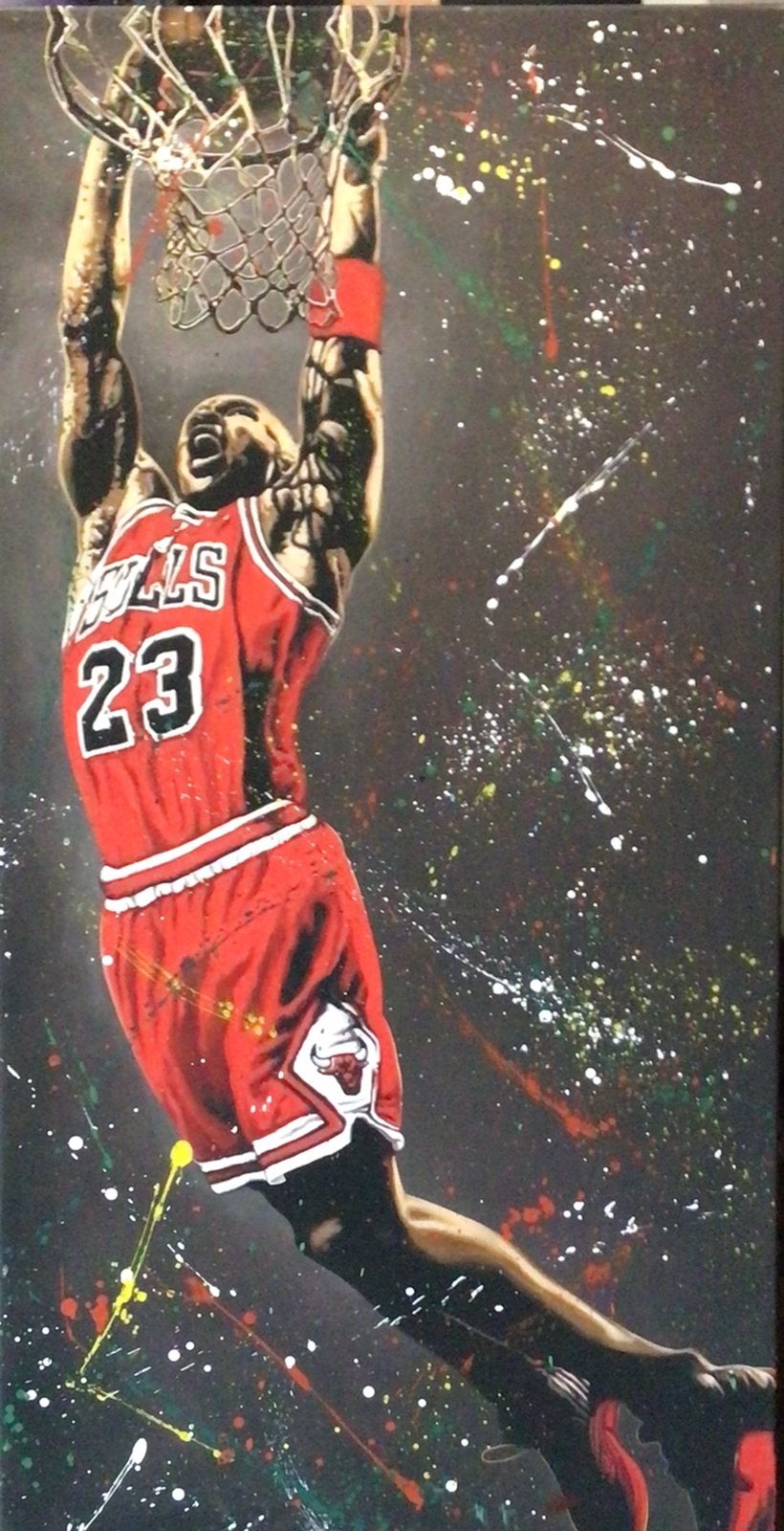 Michael Jordan- Mixed Media- Katoenen canvasdoek, Sport en Fitness, Basketbal, Ophalen of Verzenden, Nieuw, Overige typen