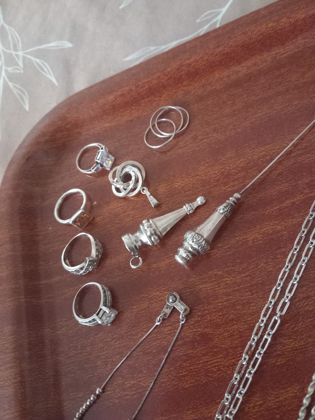 zilver gemerkt 12 items hanger armband ringen en kettingen., Verzenden, Gebruikt, Zilver, Zilver
