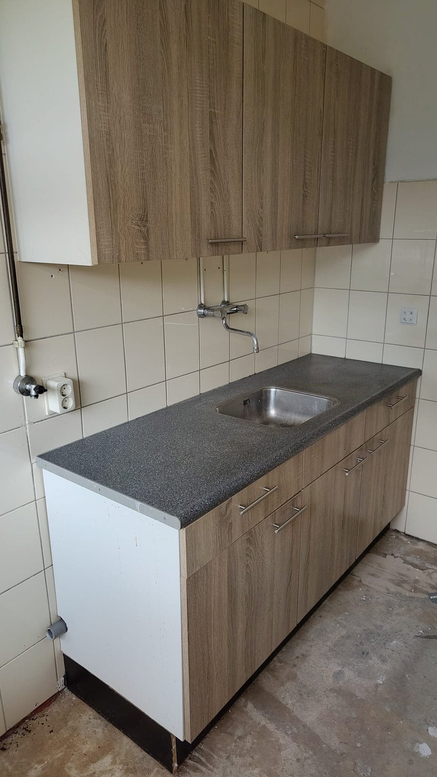 Keukenblok in prima staat, Ophalen, Gebruikt, Wit, Enkelwandige keuken